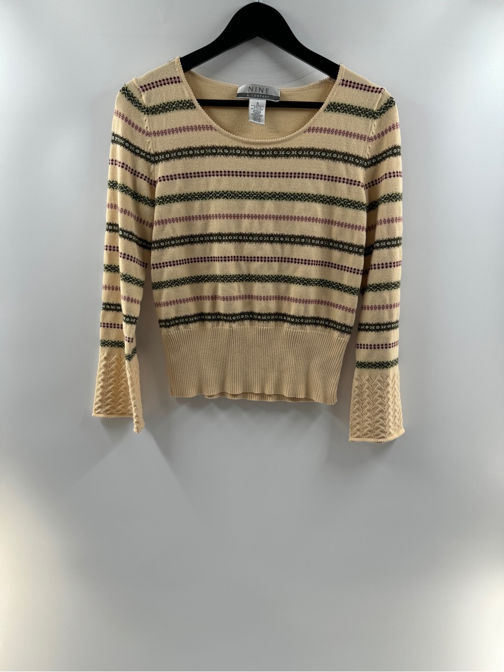 Nine & Company Striped Bell Sleeve Sweater – Women’s Small